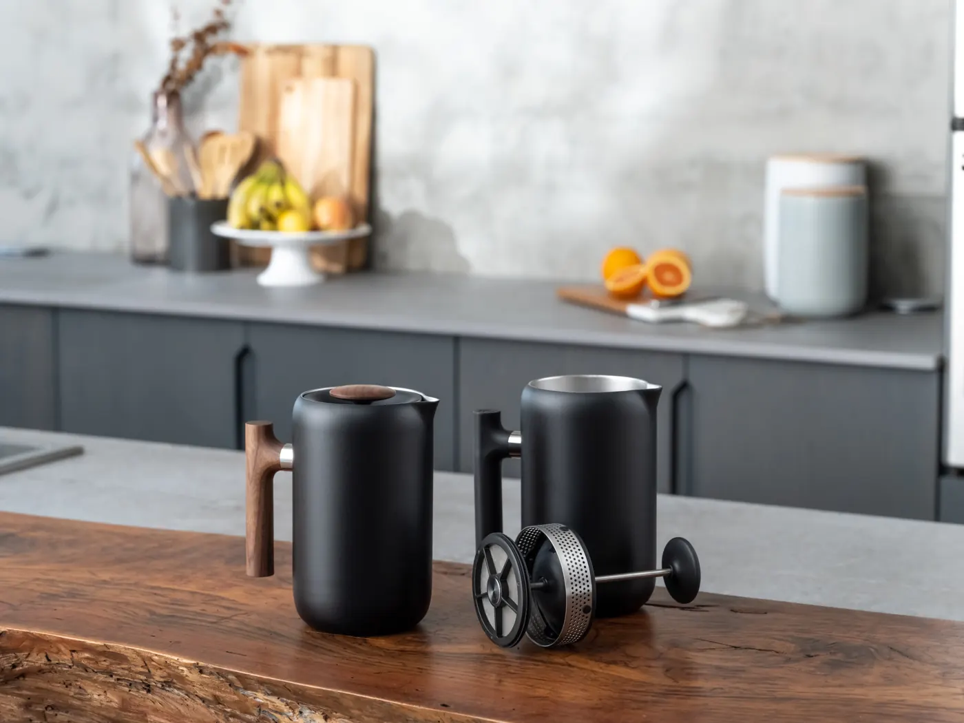 Fellow Ode grinder and Stagg kettle in white
